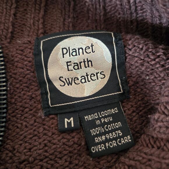 Planet Earth Sweaters Women's Medium Knit Sweater Hand Loomed Peru 100% Cotton - Picture 4 of 10